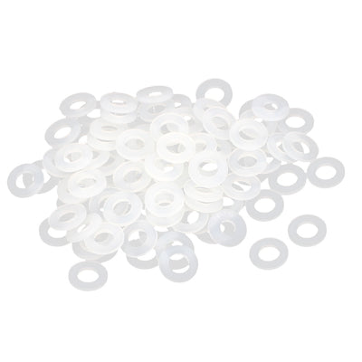 Harfington Uxcell PE Plastic Insulation Flat Spacer Washers Gasket Rings, Clear, Pack of 100