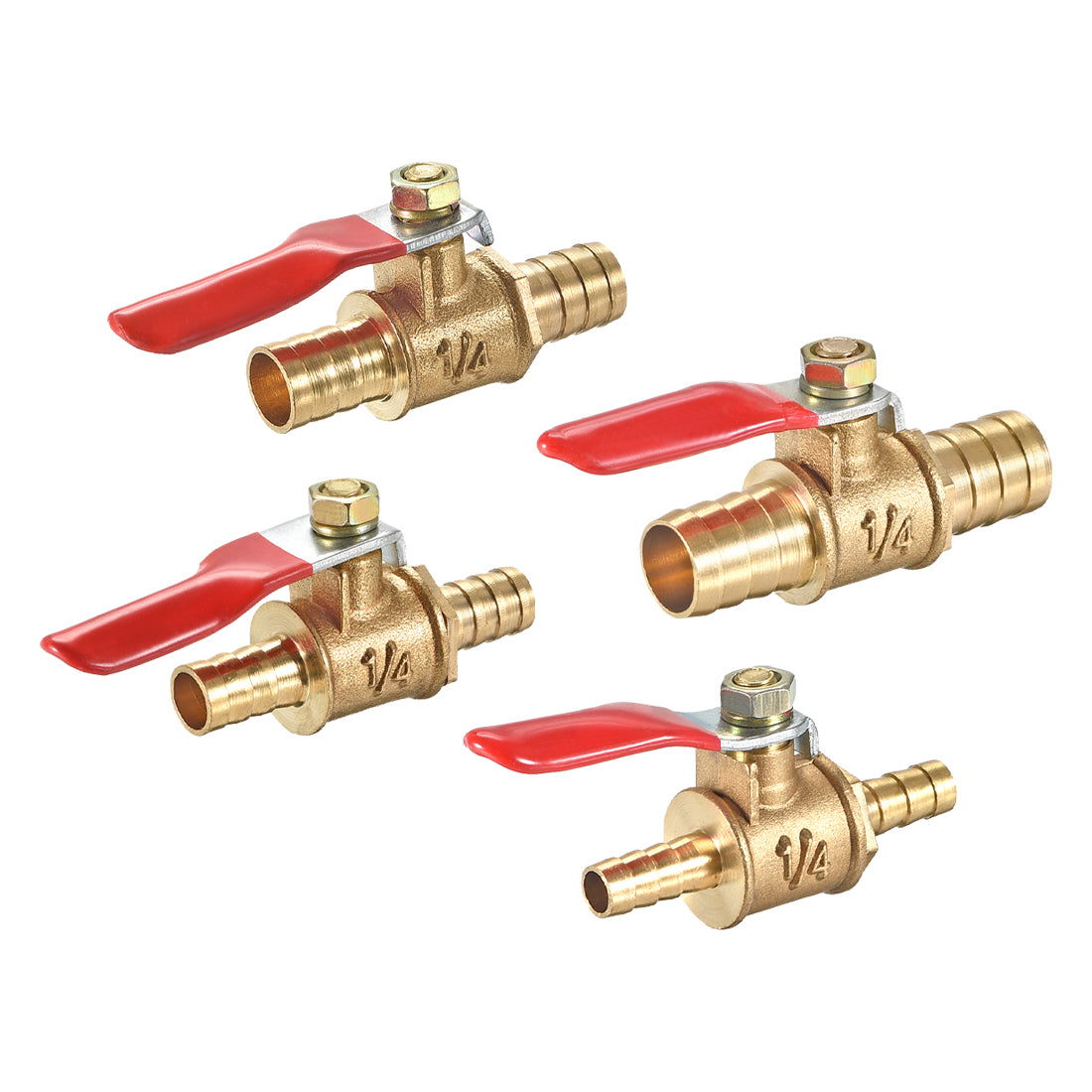8mm Barb To 8mm Barb Brass Ball Valve - 180 Degree Handle, Shut-Off Valve For Hose, Air, Water - View #2