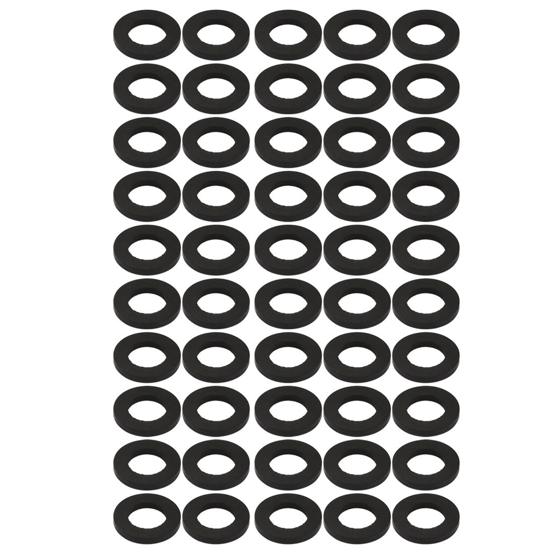 Uxcell Uxcell 50pcs Black Rubber Round Flat Washer Assortment Size 8x21x2mm Flat Washer