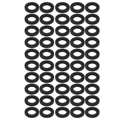 Harfington Uxcell 50pcs Black Rubber Round Flat Washer Assortment Size 8x21x2mm Flat Washer