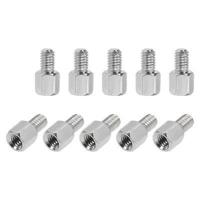 Uxcell Uxcell M4 x 25 mm + 6 mm Male to Female Hex Nickel Plated Spacer Standoff 10pcs