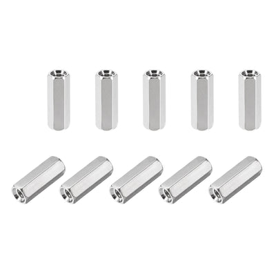 Harfington Uxcell M3 x 45mm Female to Female Hex Nickel Plated Spacer Standoff 10pcs
