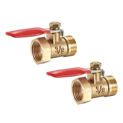 Uxcell Uxcell Brass Air Ball Valve Shut Off Switch G1/2 Male to Female Pipe Coupler 2Pcs
