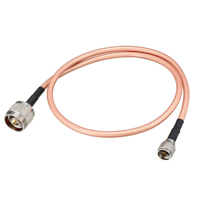 Harfington Uxcell Low Loss RF Coaxial Cable Connection Coax Wire RG-142 N Male to Mini UHF Male
