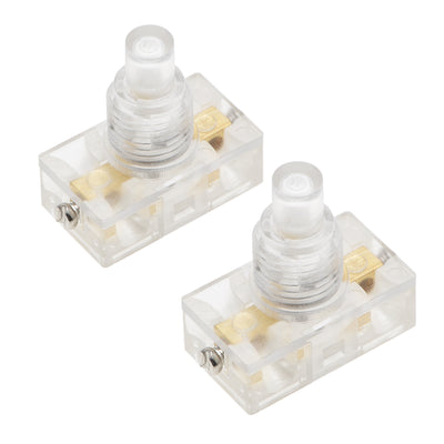 Harfington Uxcell Inline Foot Pedal Push Button Switch, UFO Type Lamp Lighting Foot Control Latching ON/Off Footswitch Transparent 2 Pcs