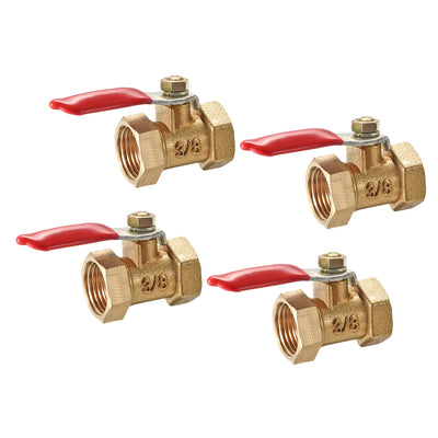 Uxcell Uxcell Brass Air Ball Valve Shut Off Switch G3/8 Female to Female Pipe Coupler 4Pcs