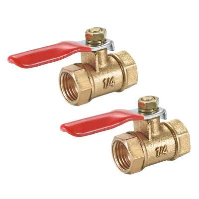 Uxcell Uxcell Brass Air Ball Valve Shut Off Switch G3/8 Female to Female Pipe Coupler 2Pcs