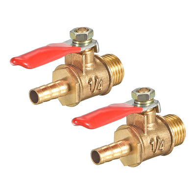 Uxcell Uxcell Brass Air Ball Valve Shut Off Switch G1/2 Male to 5/16" Hose Barb 2Pcs