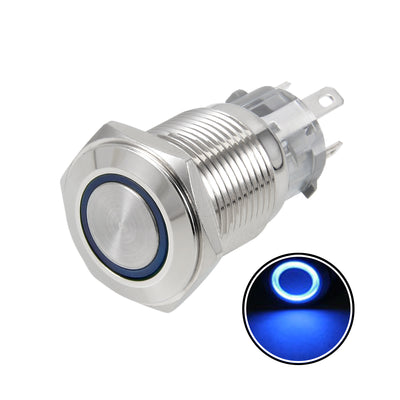 Harfington Uxcell Momentary Metal Push Button Switch 16mm Mounting Dia LED Light Button