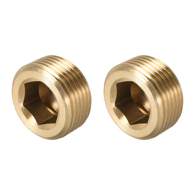 Uxcell Uxcell Hex Countersunk Plug - Stainless Steel Pipe Fitting 1/2NPT Male Thread Socket Pipe Adapter Connector 2Pcs