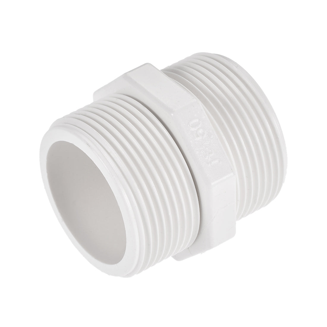 Uxcell Uxcell Pipe Fitting, G2 Male Thread, Hex Nipple Tube Adaptor Hose Connector, for Water Tanks, PVC, White