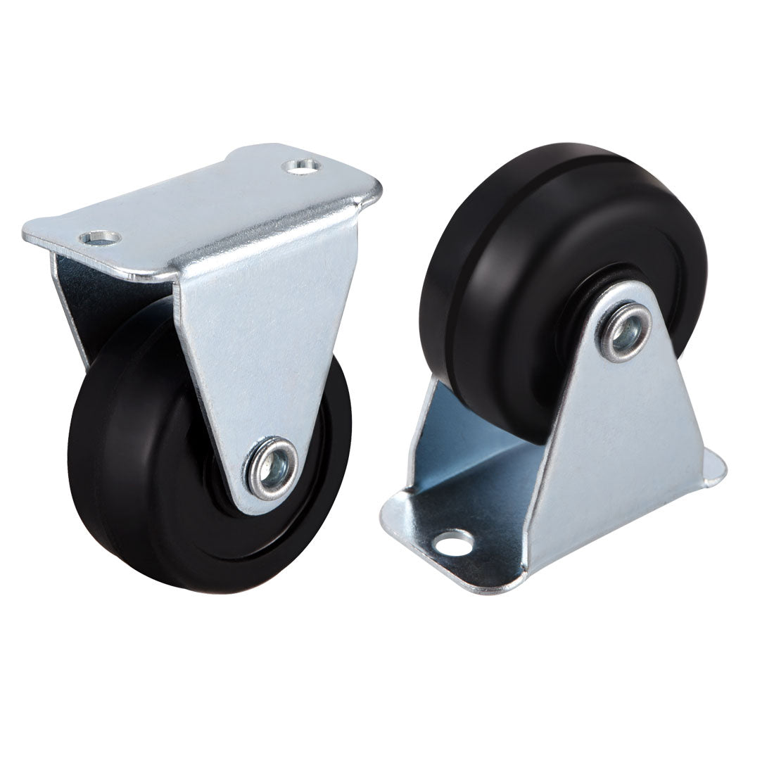 Uxcell Uxcell 1.25 Inch Fixed Casters Wheels Rubber Top Plate Mounted Caster Wheel 22lb Capacity 2 Pcs