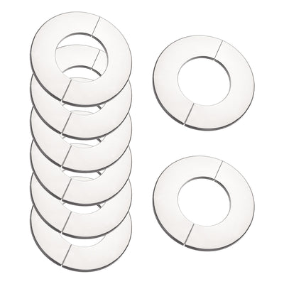 Uxcell Uxcell Wall Split Flange, Stainless Steel Round Escutcheon Plate for 28mm Diameter Pipe 8Pcs