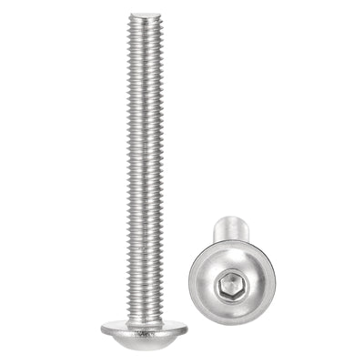 uxcell Uxcell Flanged Button Head Socket Cap Screws, Hex Socket Drive Screw, 304 Stainless Steel Fasteners Bolts